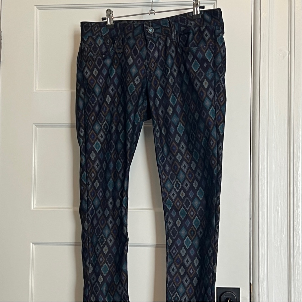 Mavi Jeans Womens Multicolor Geometric Serena Skinny Jeans 29